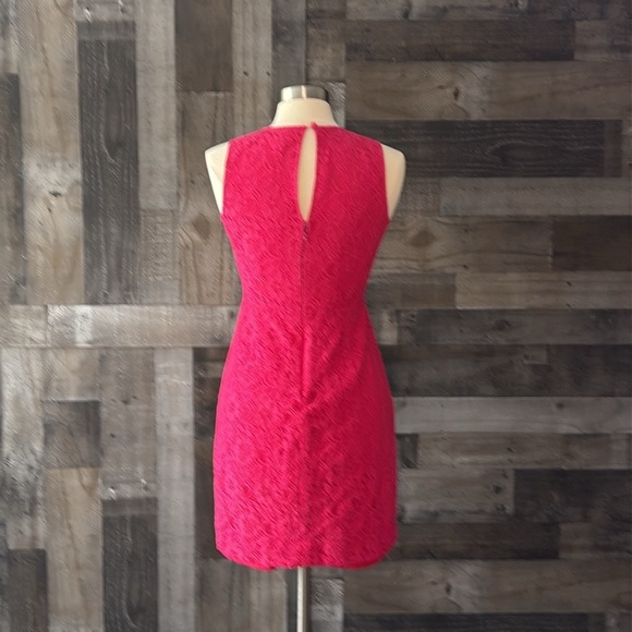 J.Crew hot pink lace sheath dress size 4 Barbiecore feminine cocktail party - Picture 8 of 11
